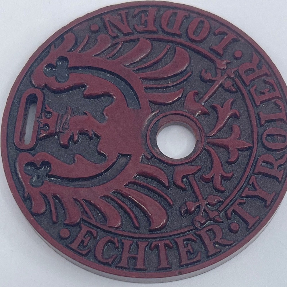 Echter Tiroler Loden Coin Award Medal Emblem Badge Burgundy
